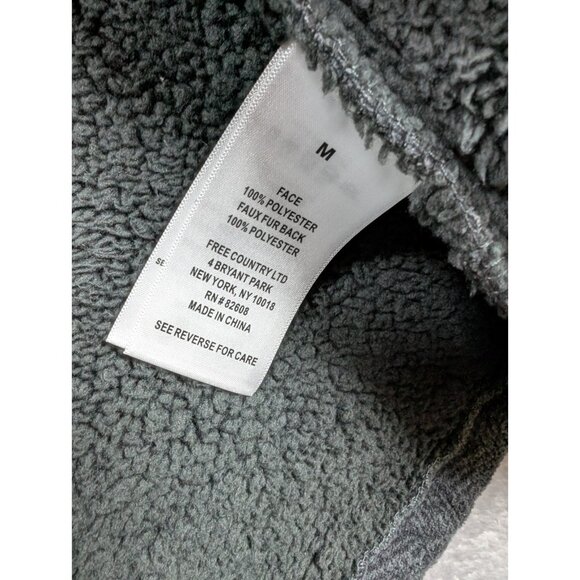 Free Country Coat Mens Medium Gray Sherpa Lined Hiking Outdoor Gorpcore Casual - Picture 4 of 8
